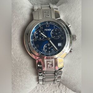 Fendi sapphire blue Stainless Steel Orologi 4500G Chronograph Men's Wristwatch
